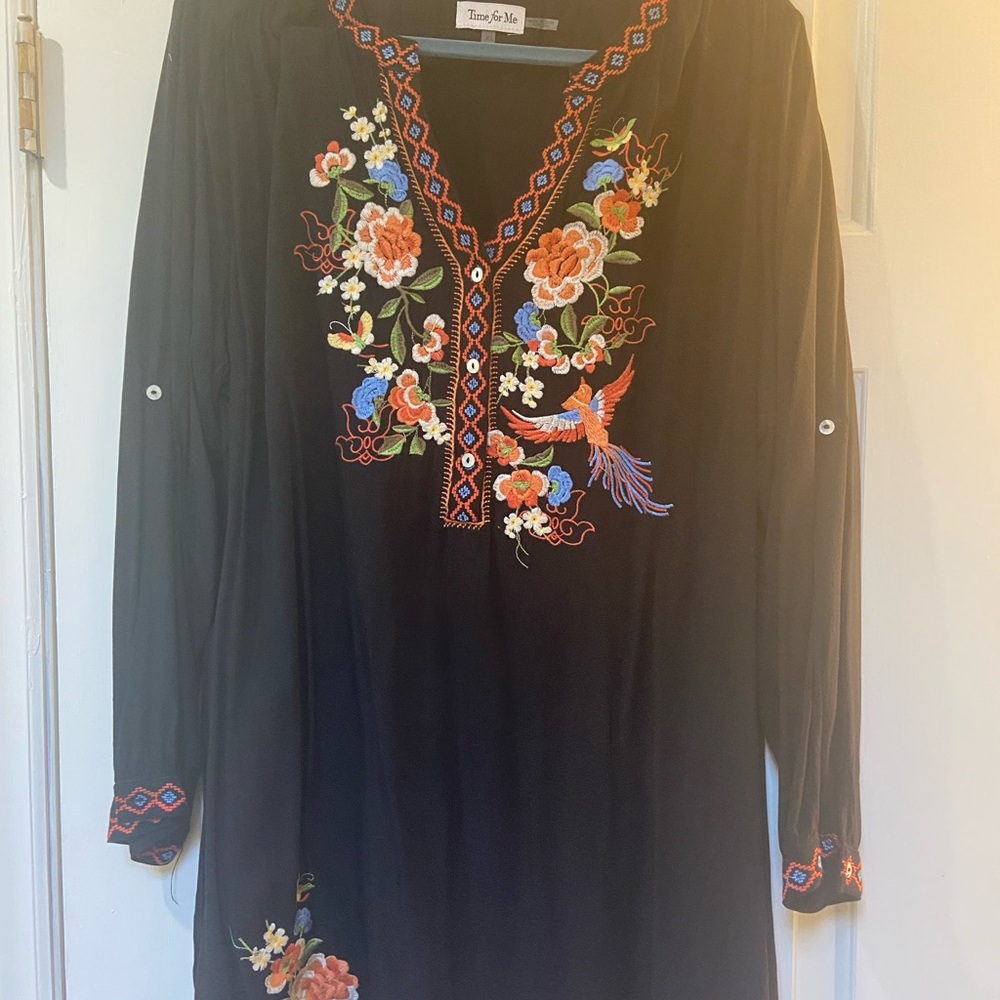 Black Embroidered Tunic